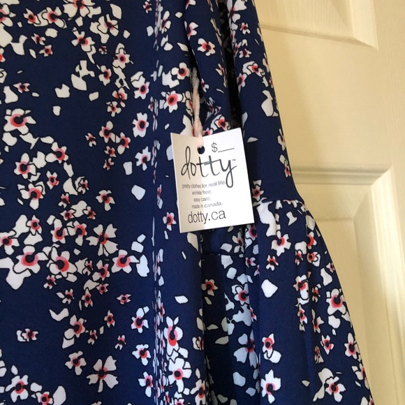 Dotty peplum sleeve print dress - Picture 4 of 5